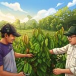 Nursalim, petani kakao di Kampung Maluang, Berau, Kalimantan Timur