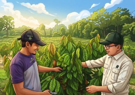 Nursalim, petani kakao di Kampung Maluang, Berau, Kalimantan Timur